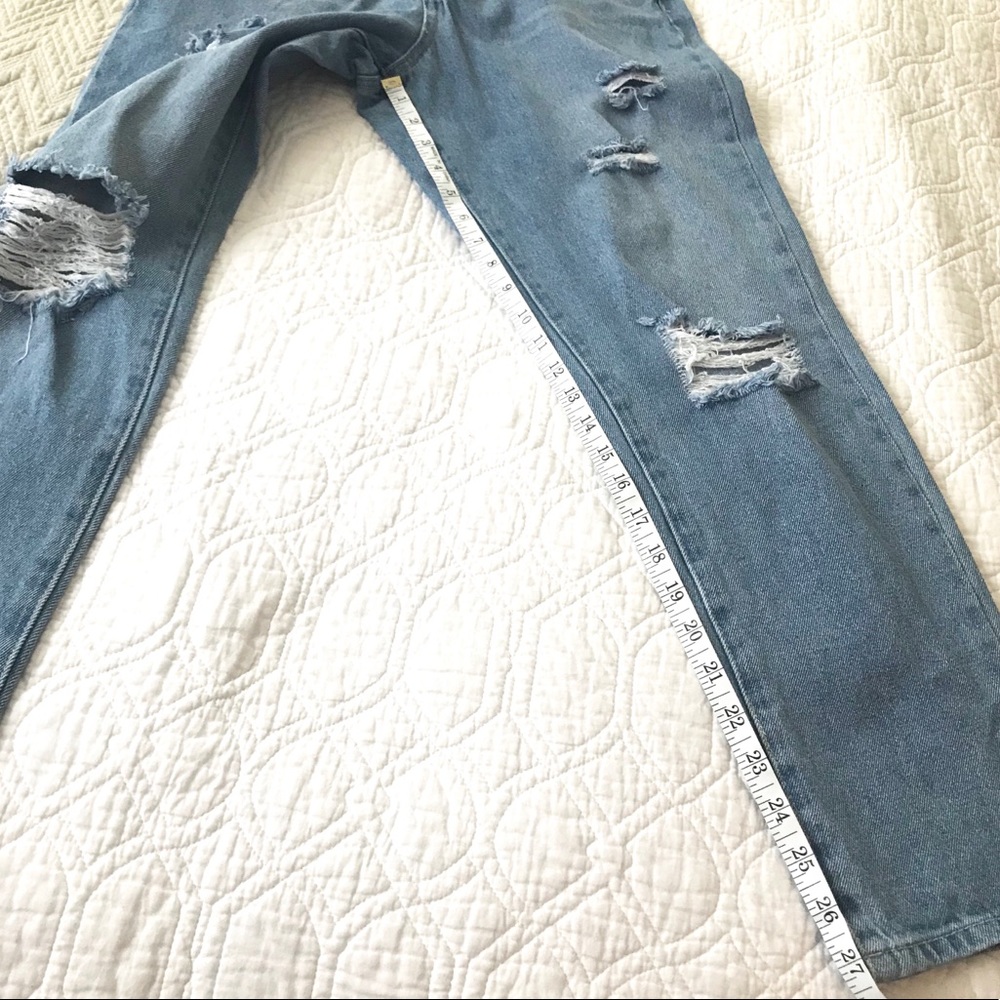 Bp Blue Ripped Distressed High Rise Mom Jeans - Picture 7 of 14